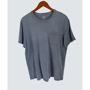 J.Crew Garment-Dyed Blue Pocket T-Shirt L 100% Cotton